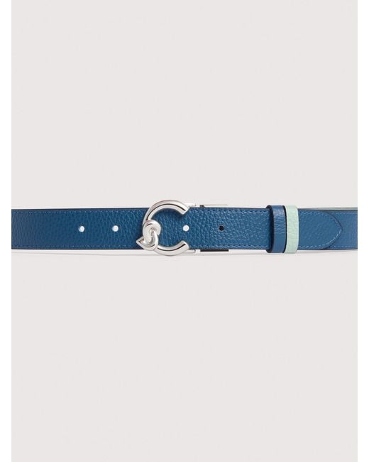 Coccinelle Blue Grained Leather Belt C-Me