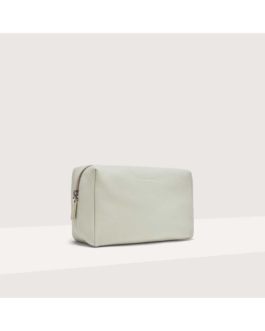 Coccinelle White Grained Leather Beauty Case Smart To Go
