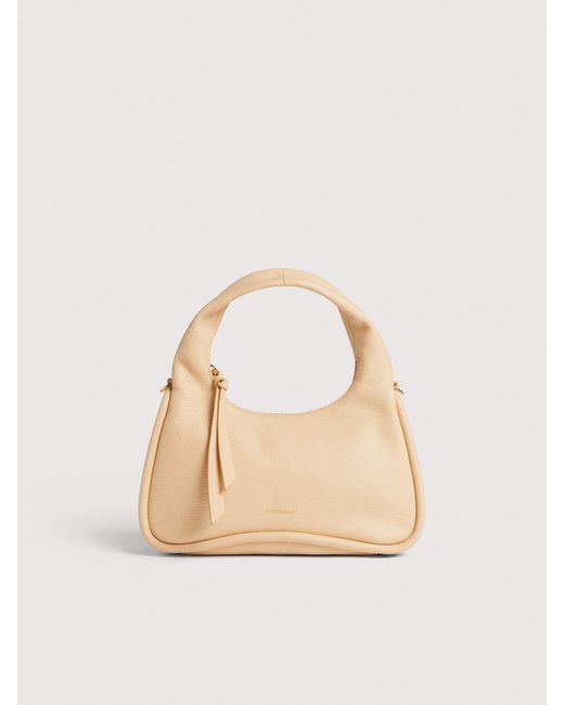 Coccinelle Natural Schultertasche Aus Genarbtem Leder Sven Medium