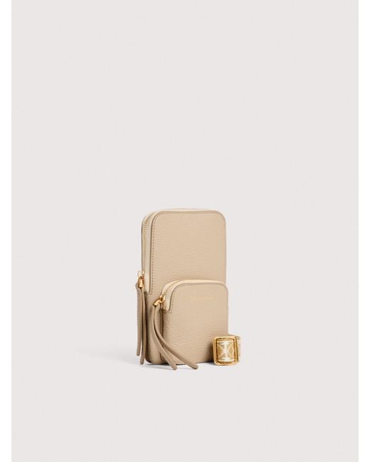 Coccinelle Natural Grained Leather Phone Holder Pixie Mini