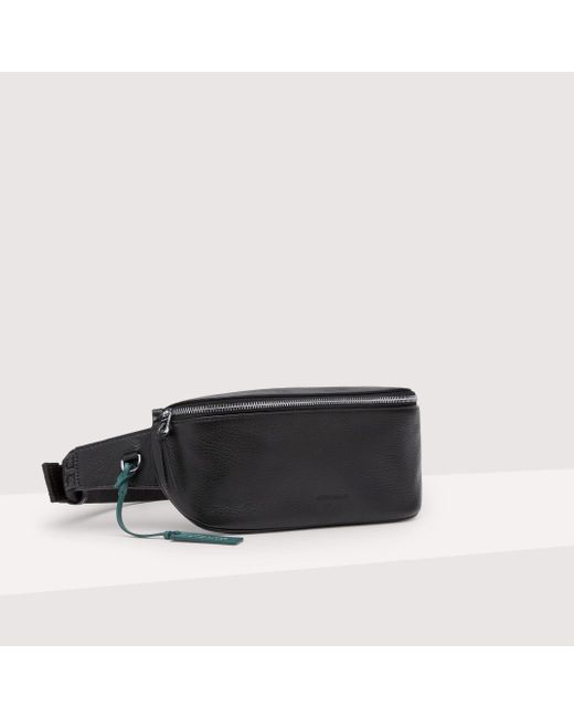 Coccinelle Black Grained Leather Waist Bag Collection