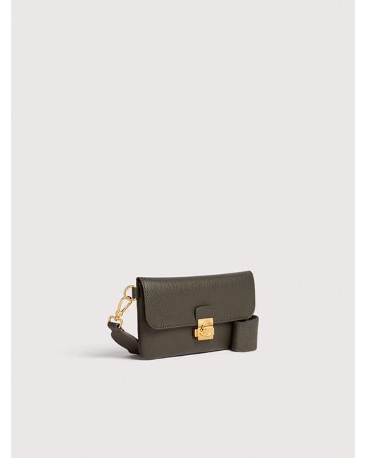 Coccinelle White Grained Leather Minibag C-Me Lock Mini