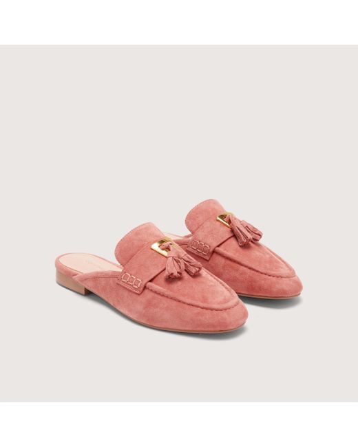 Coccinelle Pink Suede Open Loafers Beat Suede