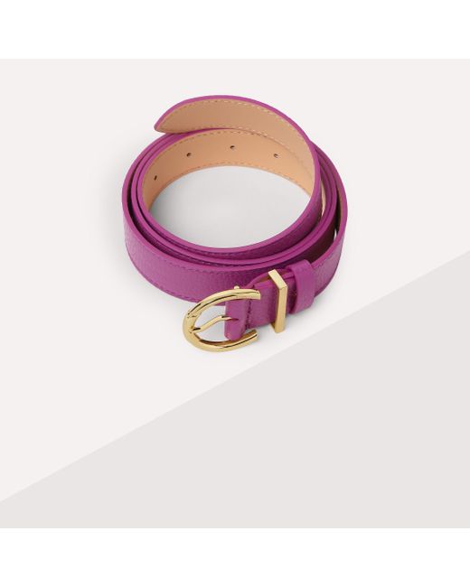 Coccinelle Purple Grained Leather Belt Beth