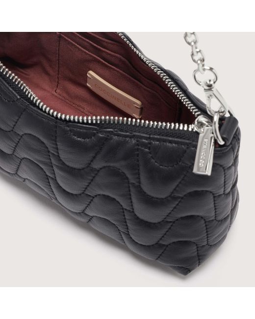 Coccinelle Black Smooth Quilted Leather Minibag Aura Matelassè