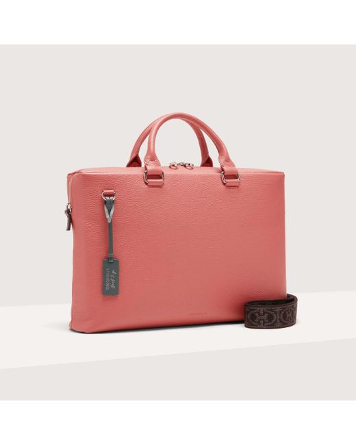 Coccinelle Pink Grained Leather Handbag Smart To Go