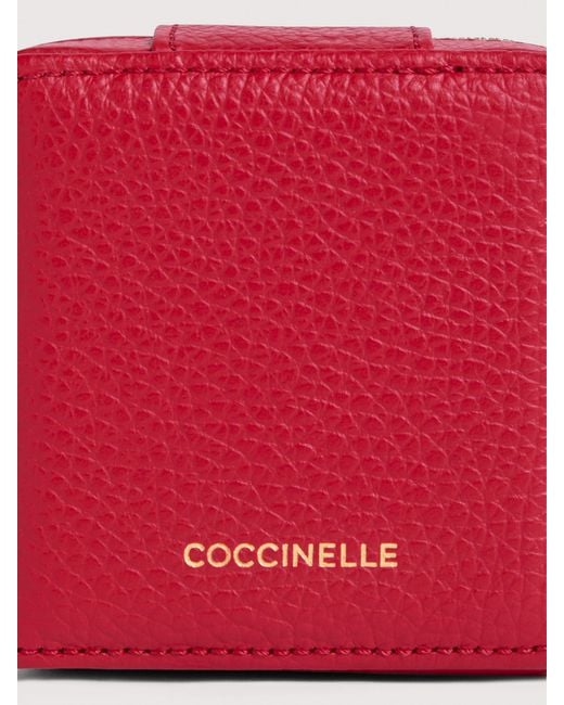 Coccinelle Pink Grained Leather Jewellery Case Jewelry Small