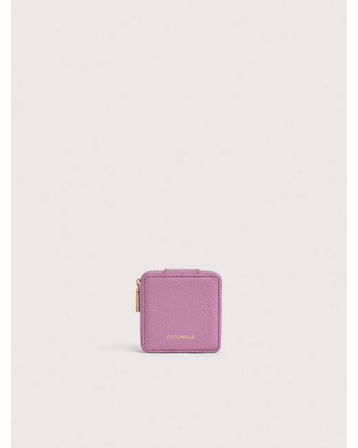 Coccinelle Pink Grained Leather Jewellery Case Jewelry Small