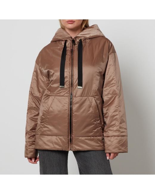 Max Mara The Cube Brown Dali Hooded Quilted Shell Jacket