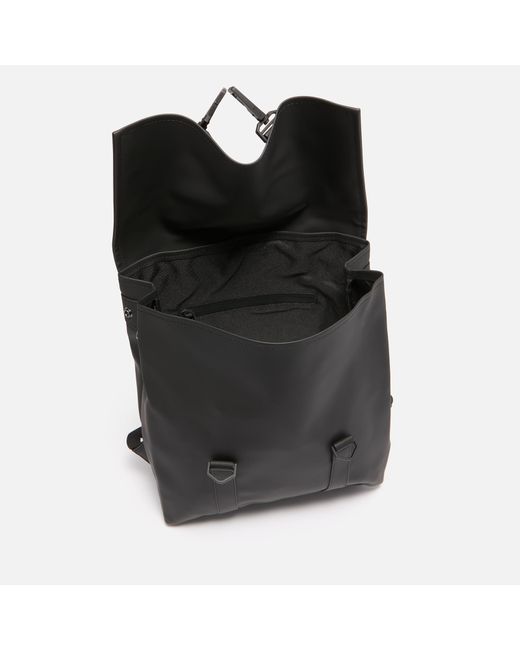 Rains Black Msn Mini Waterproof Matte Shell Backpack