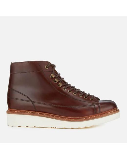 GRENSON Brown Men's Andy Leather Monkey Boots for men