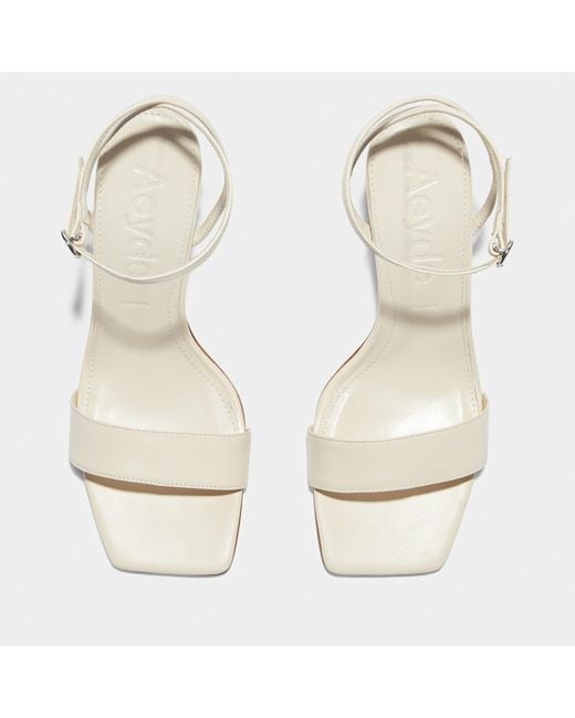 Aeyde Natural Fenna Leather Heeled Sandals