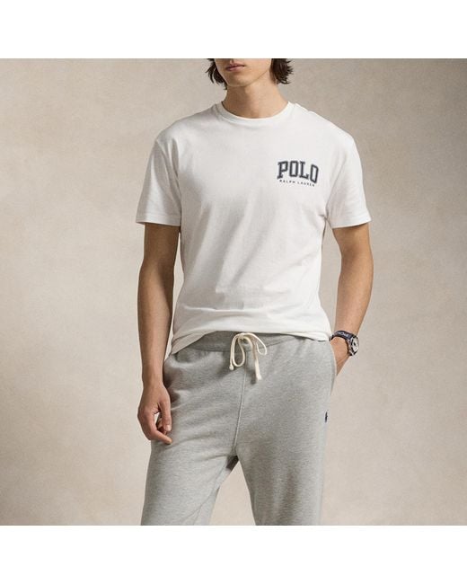 Polo Ralph Lauren Gray Varsity Custom-Fit Cotton-Jersey T-Shirt for men
