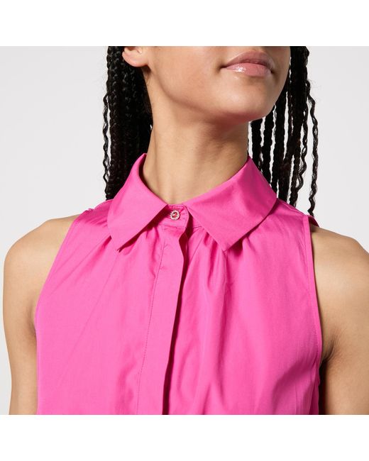 Max Mara Studio Pink Adepto Cotton-Poplin Midi Dress