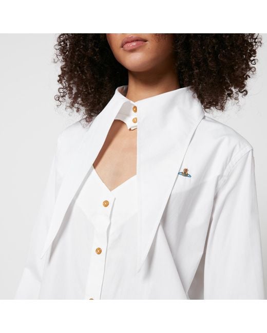 Vivienne Westwood White Heart Cut-Out Cotton-Poplin Shirt