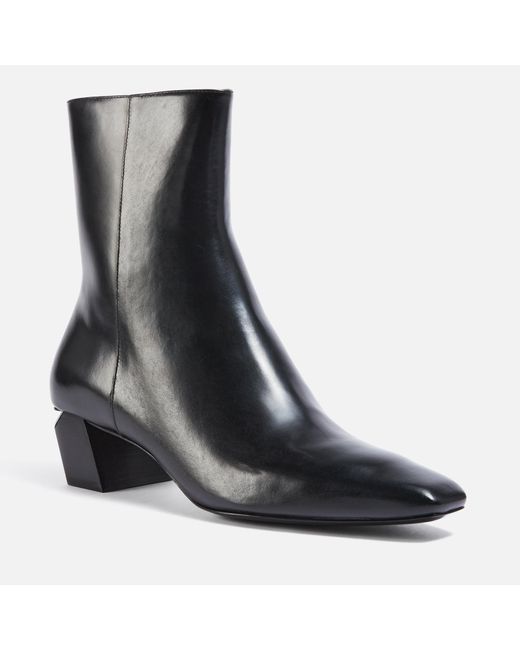 Alexander Wang Black Toni 45 Leather Heeled Boots