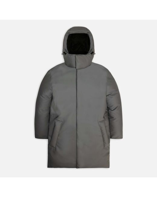 Rains Gray Askim Longer Insulated Padded Shell Jacket for men