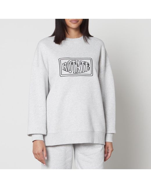 ROTATE SUNDAY Gray Logo-Embroidered Cotton-Jersey Sweatshirt