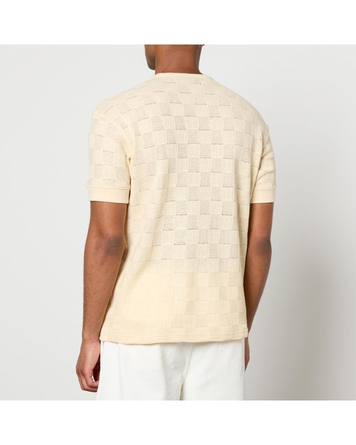 sunflower Natural Gym Checked Linen-Blend Jacquard T-Shirt for men