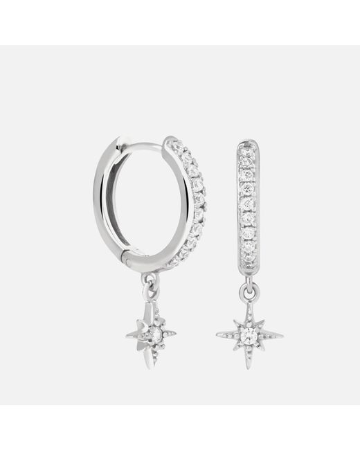 Astrid Miyu Crystal Star Hoops Save 1 Lyst