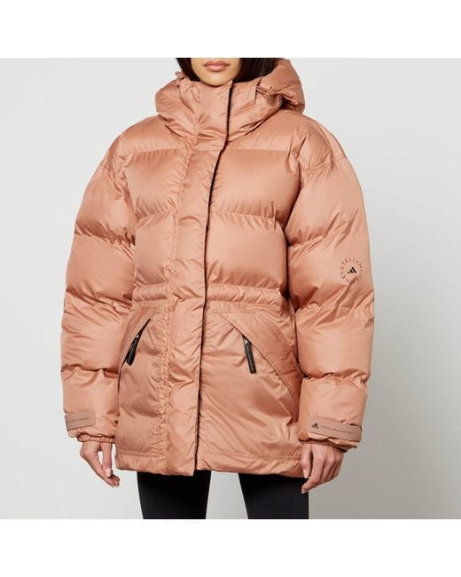 Adidas By Stella McCartney Brown Shell Puffer Jacket