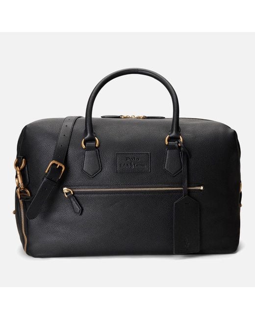 Polo Ralph Lauren Black Large Leather Duffle Bag for men