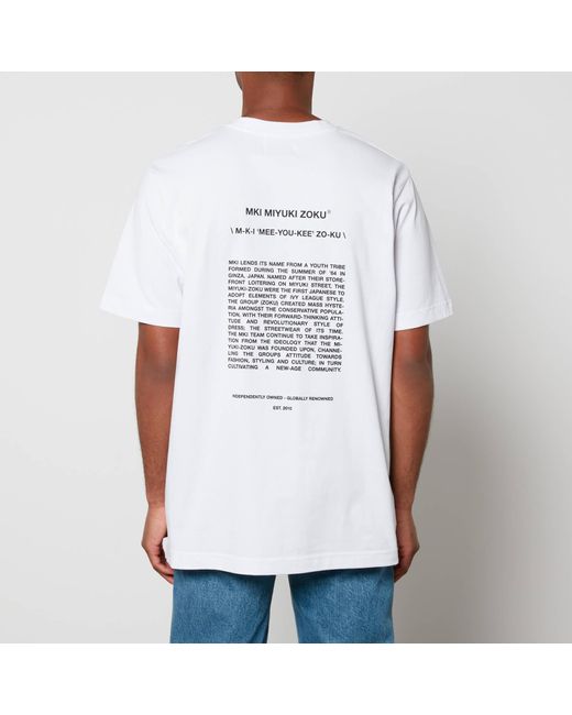 MKI Miyuki-Zoku White Phonetic Cotton T-Shirt for men