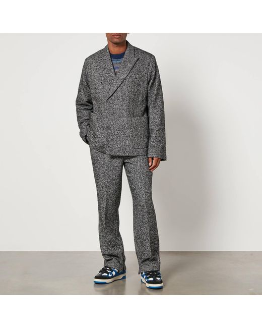 Represent Gray Hybrid Split Tweed Trousers for men