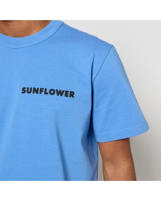 sunflower Blue Master Logo-Print Organic Cotton-Jersey T-Shirt for men