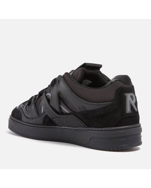 Represent Black Bully Leather And Canvas Trainers for men