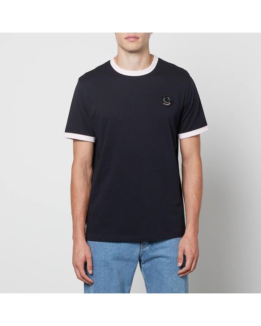 Fred Perry Printed Logo-detailed Cotton-jersey T-shirt in Black for Men ...