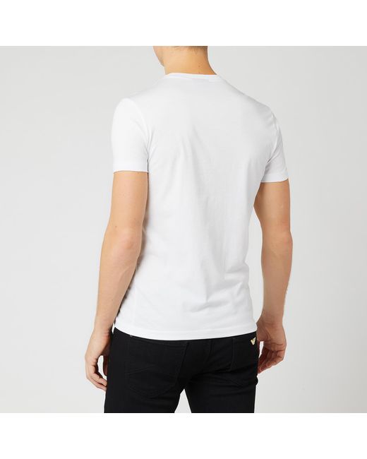 Emporio Armani Cotton Chest Eagle Logo T Shirt In White For Men Save 30 Lyst