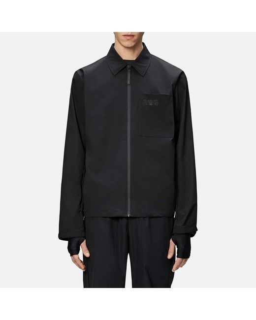 Rains Black Mito Matte-Shell Overshirt for men