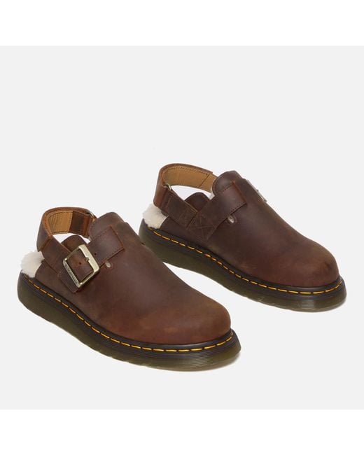 Dr. Martens Brown Jorge Ii Leather Mules for men