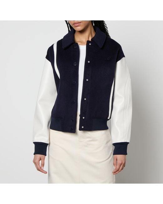 Axel Arigato Blue Bay Wool And Shell Varsity Jacket