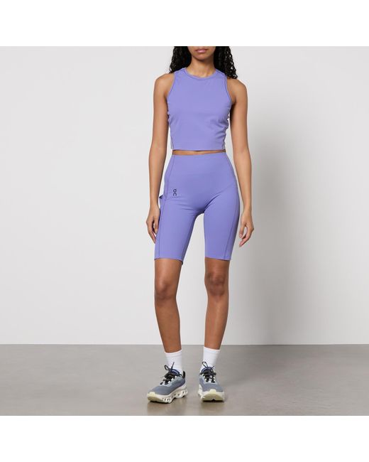 On Shoes Purple Movement Stretch-Jersey Shorts