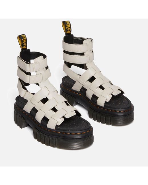Dr. Martens Black Ricki Leather Gladiator Platform Sandal