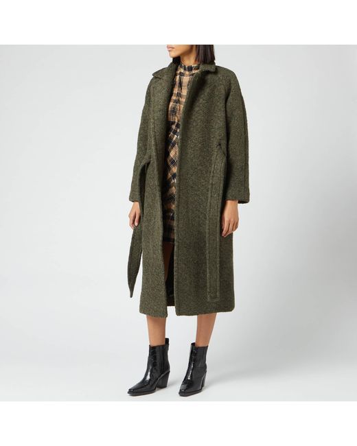 ganni wool wide collar coat