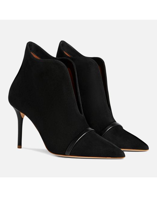 Malone Souliers Black Cora 85 Suede Heeled Ankle Boots