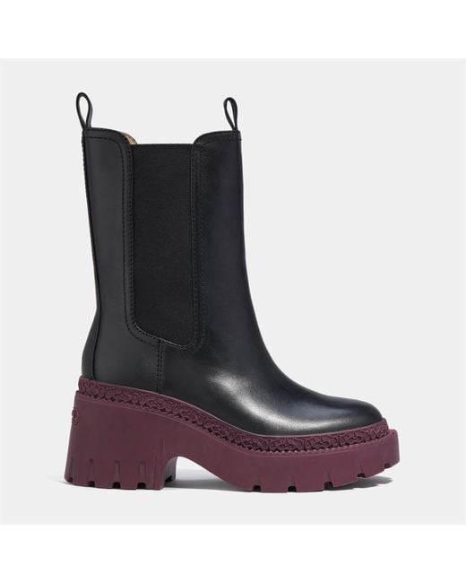COACH Brown Alexa Leather Heeled Chelsea Boots