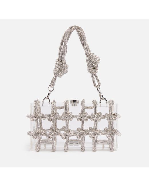 Cult Gaia White Bess Rhinestone-embellished Acrylic Shoulder Bag