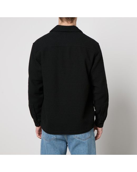 Samsøe & Samsøe Black Sacastor Cotton-blend Knit Overshirt for men