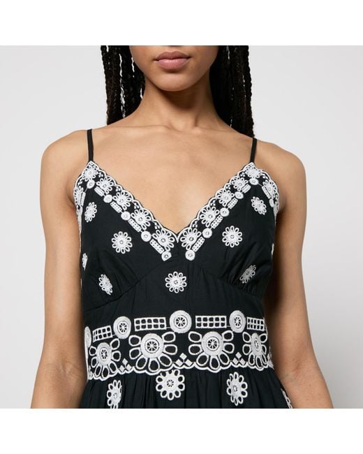 Sea Black Elysse Embroidered Cotton-Poplin Dress
