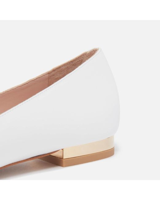 Sophia ster Bufferfly Leather Ballet Flats in White Lyst