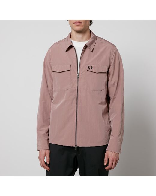 Fred Perry Pink Zip-Through Overshirt for men