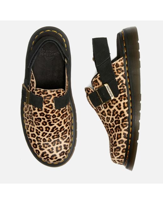 【Dr.Martens】 ★ JORGIE II ★ LEOPARD Dr. Martens Jorge Ii Leopard Leather Mules in Brown | Lyst