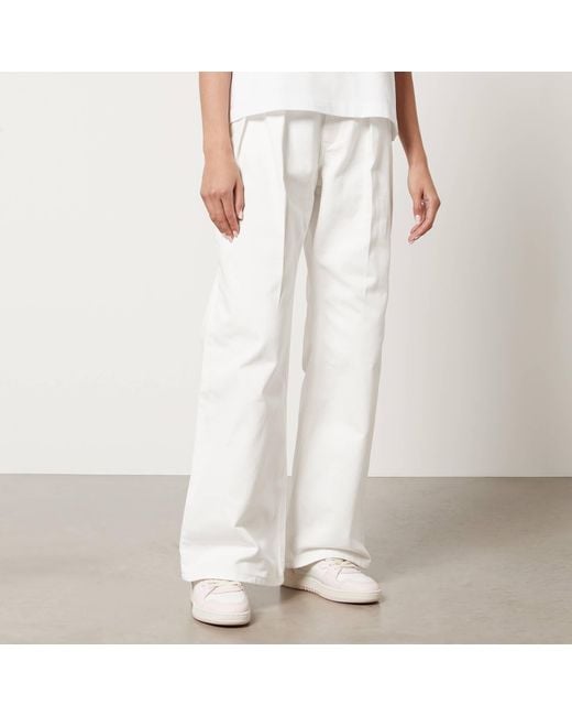 Axel Arigato Maze Pleated Wide-leg Denim Trousers in White