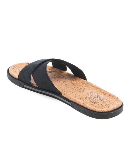 UGG Men's Ithan Cork Double Strap Leather Slide Sandals in Black for Men |  Lyst Canada