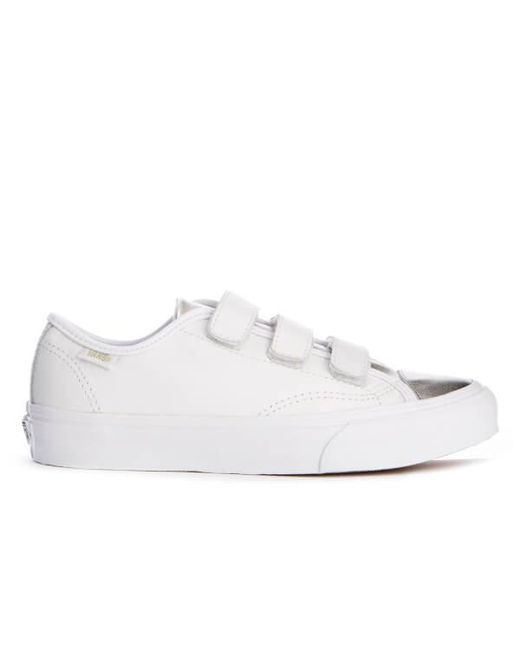 Vans Women's Prison Issue 2 Tone Leather Double Velcro Trainers in White |  Lyst
