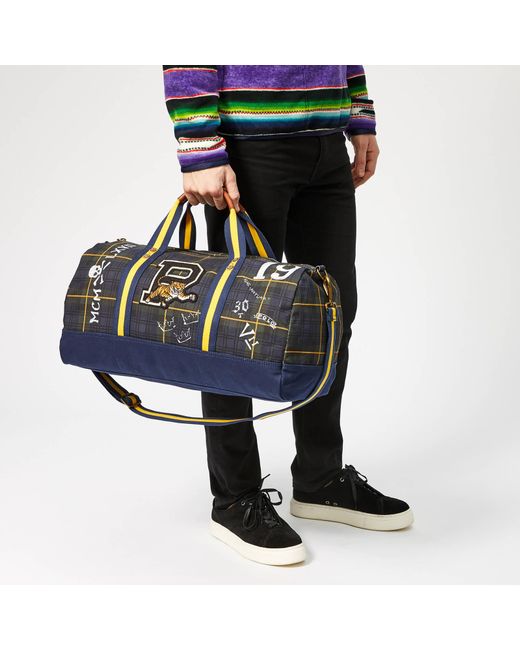 Polo Ralph Lauren Black Watch Tartan Patch Duffel Bag in Blue for Men | Lyst